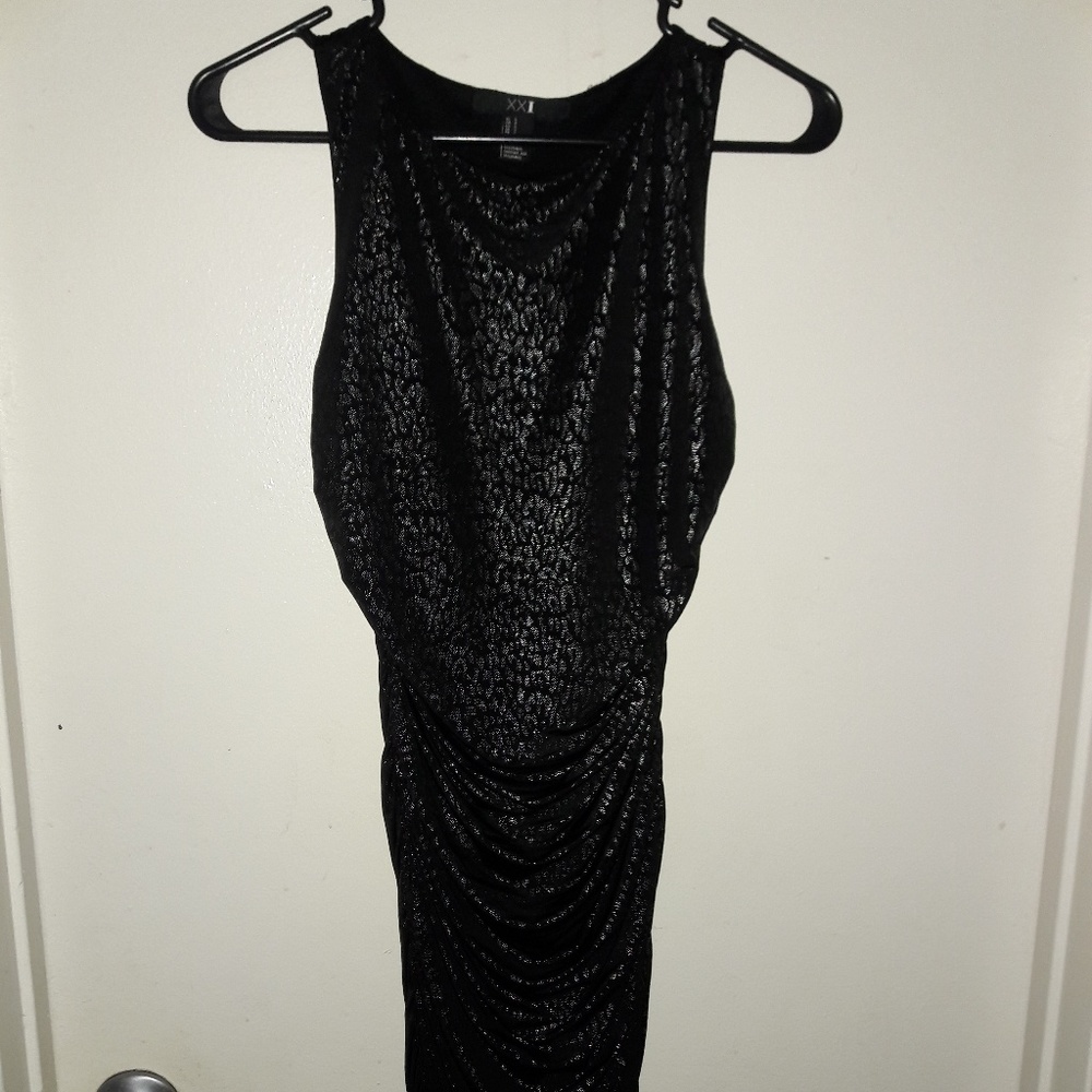 Small black and silver mini shimmer dress